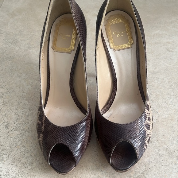 Dior open toe pump in snakeskin - Picture 4 of 5